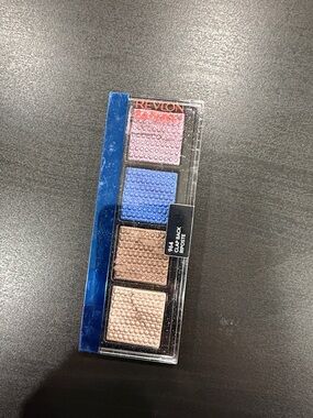 Revlon 4-Shade Eyeshadow Palette — Blue, Pink & Neutral Browns new broken inside